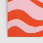 Modern Retro Liquid Swirl Abstract Pattern in Light Pink and Red Orange Poster Gallery Image 3