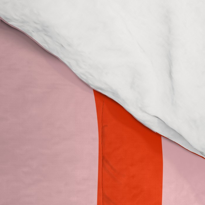 Modern Retro Liquid Swirl Abstract Pattern in Light Pink and Red Orange Comforter Gallery Image 4
