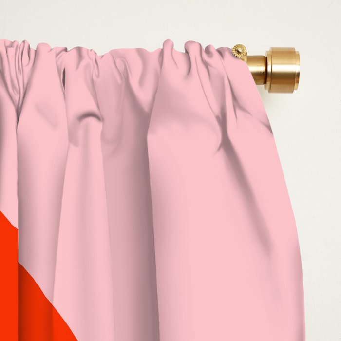 Modern Retro Liquid Swirl Abstract Pattern in Light Pink and Red Orange Window Curtain Gallery Image 2