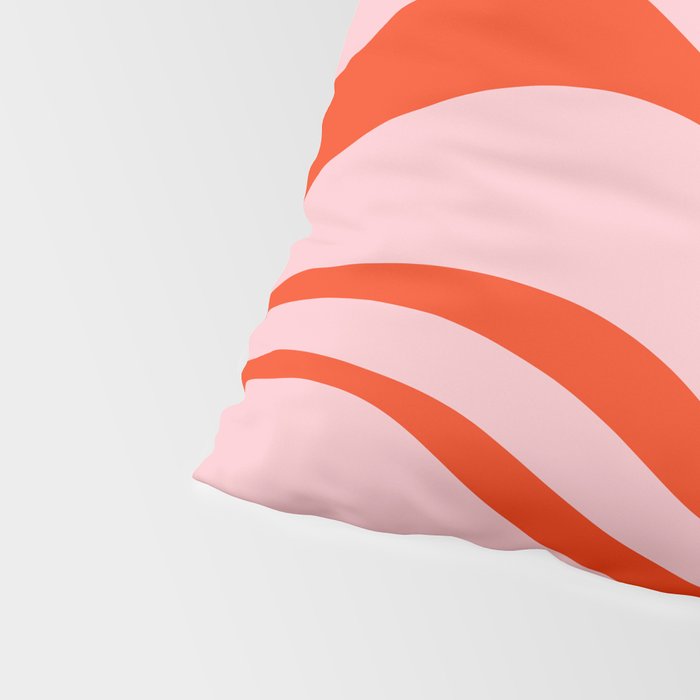 Modern Retro Liquid Swirl Abstract Pattern in Light Pink and Red Orange Pillow Sham Gallery Image 4