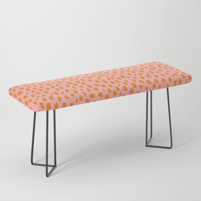 Orange and Pink Polka Dot Spots Pattern (orange/pink) Bench Gallery Image 1