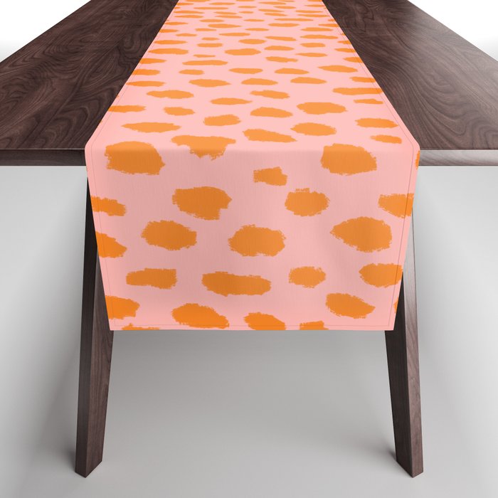 Orange and Pink Polka Dot Spots Pattern (orange/pink) Table Runner Gallery Image 1