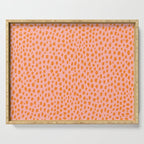 Orange and Pink Polka Dot Spots Pattern (orange/pink) Serving Tray Gallery Image 1