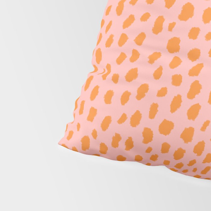 Orange and Pink Polka Dot Spots Pattern (orange/pink) Pillow Sham Gallery Image 4