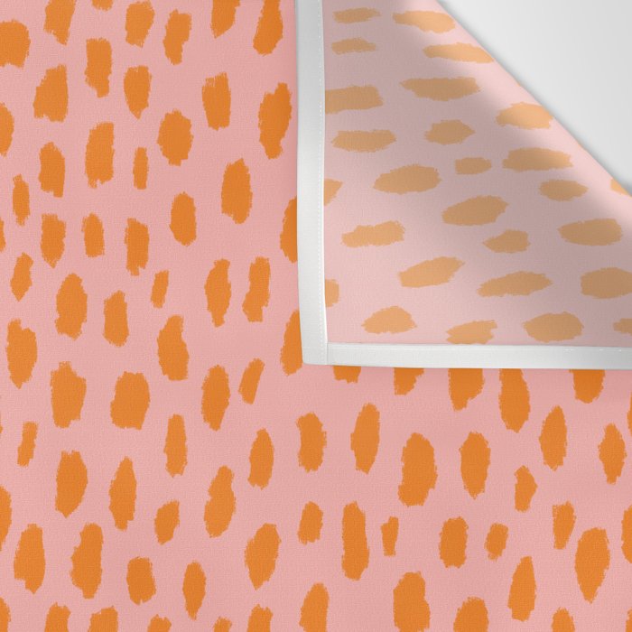 Orange and Pink Polka Dot Spots Pattern (orange/pink) Wall Tapestry Gallery Image 3