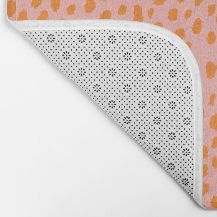 Orange and Pink Polka Dot Spots Pattern (orange/pink) Bath Mat Gallery Image 2