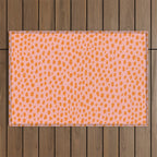 Orange and Pink Polka Dot Spots Pattern (orange/pink) Outdoor Rug Gallery Image 1