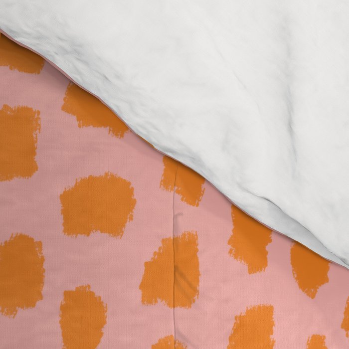 Orange and Pink Polka Dot Spots Pattern (orange/pink) Comforter Gallery Image 4