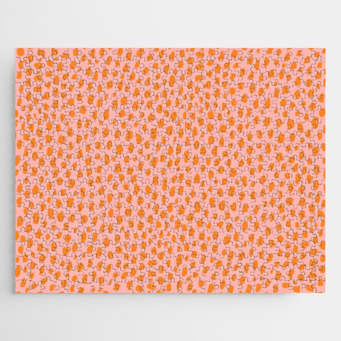 Orange and Pink Polka Dot Spots Pattern (orange/pink) Jigsaw Puzzle Gallery Image 1
