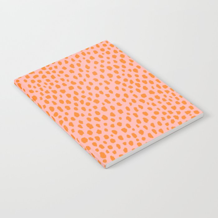 Orange and Pink Polka Dot Spots Pattern (orange/pink) Notebook Gallery Image 2