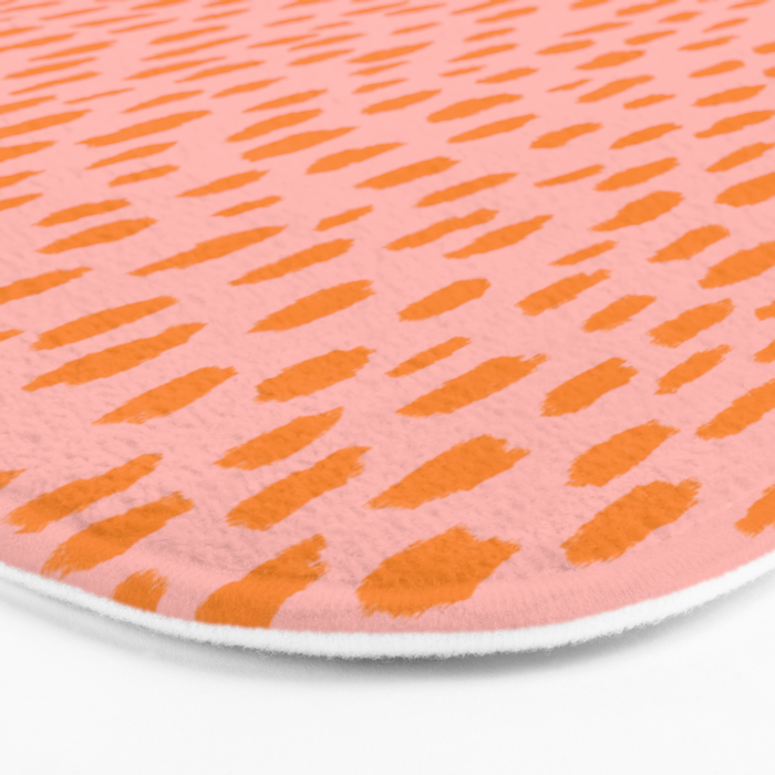 Orange and Pink Polka Dot Spots Pattern (orange/pink) Bath Mat Gallery Image 3