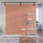Orange and Pink Polka Dot Spots Pattern (orange/pink) Wall Mural Gallery Image 1