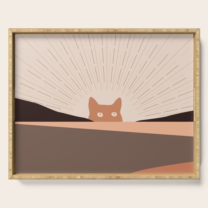 Cat Landscape 124 Serving Tray Gallery Image 1