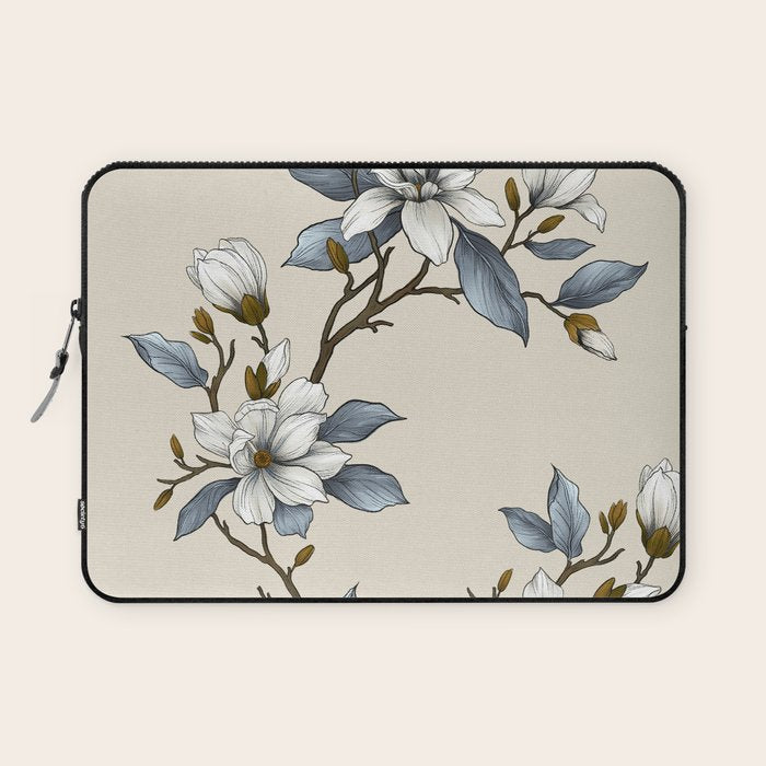 Elegant branch of white magnolia Laptop Sleeve Gallery Image 1