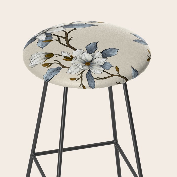 Elegant branch of white magnolia Stool Gallery Image 2