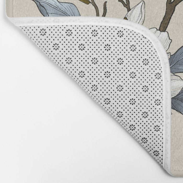 Elegant branch of white magnolia Bath Mat Gallery Image 2