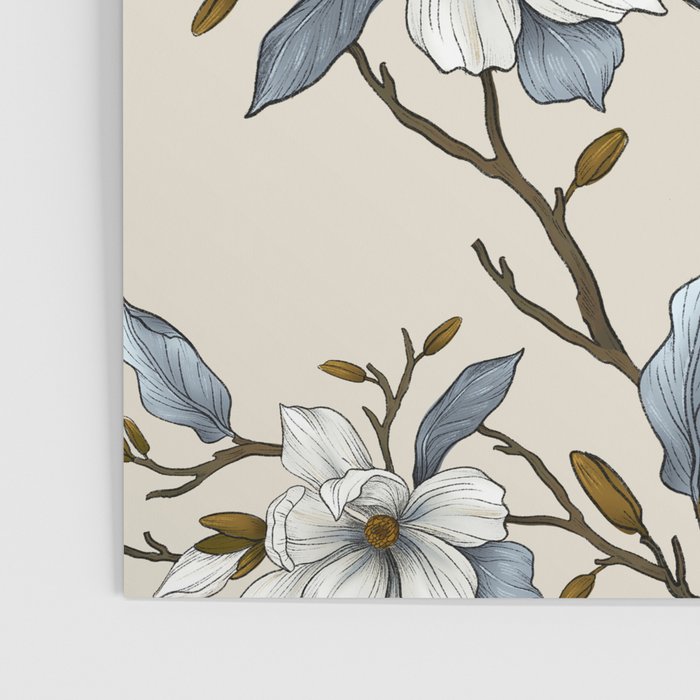 Elegant branch of white magnolia Poster Gallery Image 3