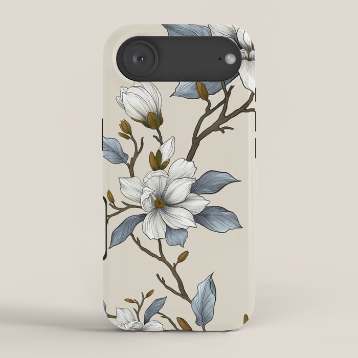 Elegant branch of white magnolia iPhone Case Gallery Image 2