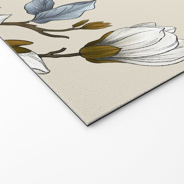 Elegant branch of white magnolia Welcome Mat Gallery Image 2