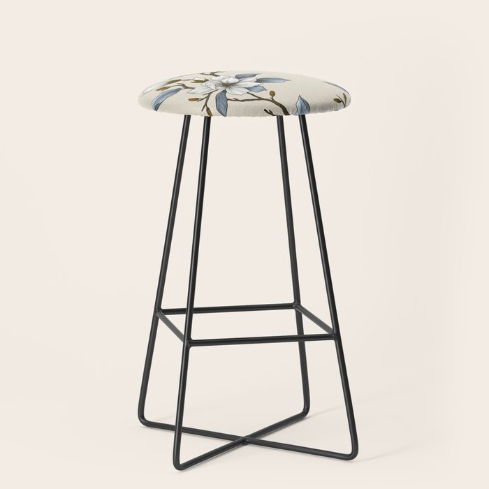 Elegant branch of white magnolia Stool Gallery Image 1
