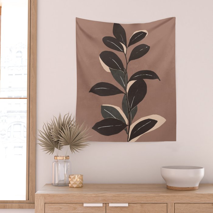 Abstract Art Minimal Plant 49a Wall Tapestry Gallery Image 2
