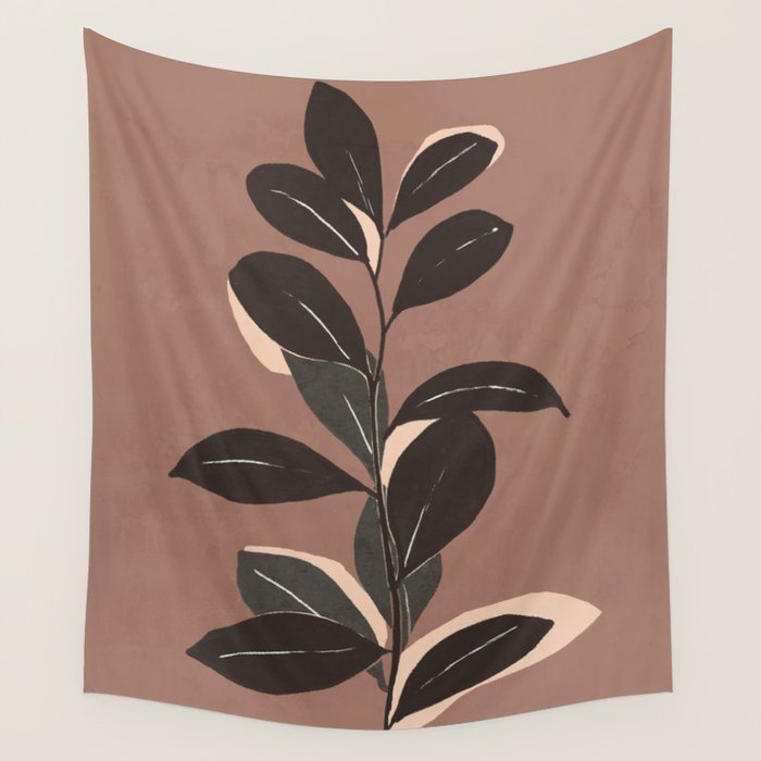 Abstract Art Minimal Plant 49a Wall Tapestry Gallery Image 1