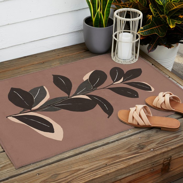 Abstract Art Minimal Plant 49a Outdoor Rug Gallery Image 2