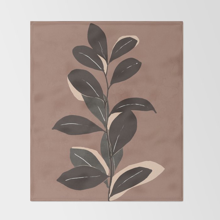 Abstract Art Minimal Plant 49a Throw Blanket Gallery Image 2