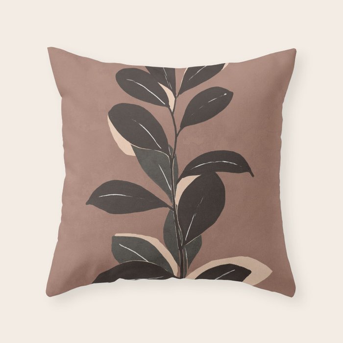 Abstract Art Minimal Plant 49a Throw Pillow Gallery Image 6