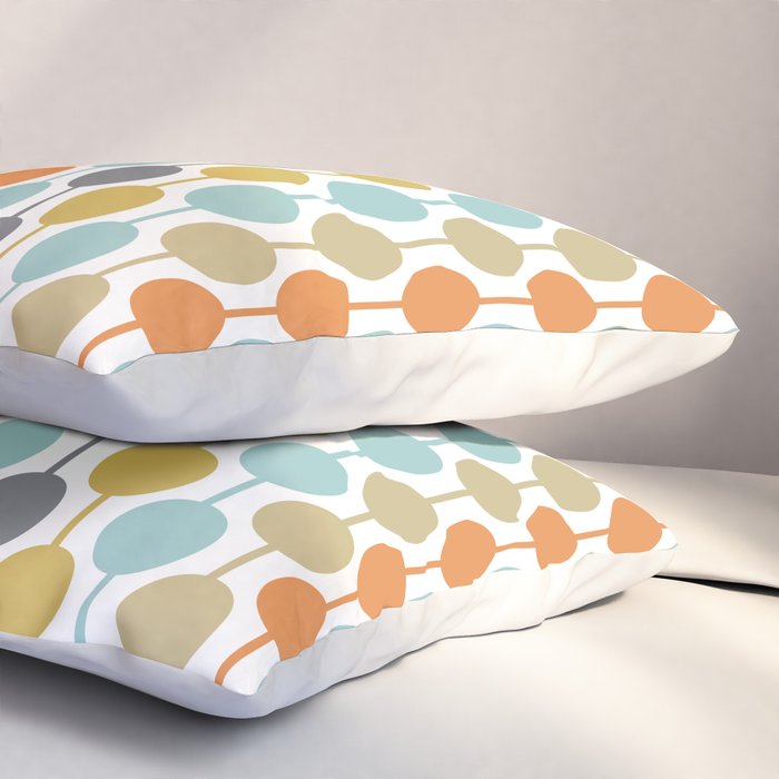 Retro Circles Mid Century Modern Background Pillow Sham Gallery Image 3