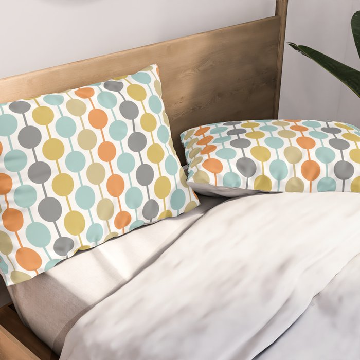 Retro Circles Mid Century Modern Background Pillow Sham Gallery Image 2