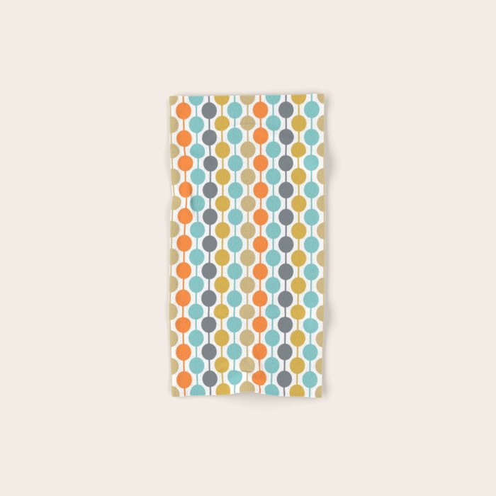 Retro Circles Mid Century Modern Background Bath Towel Gallery Image 1
