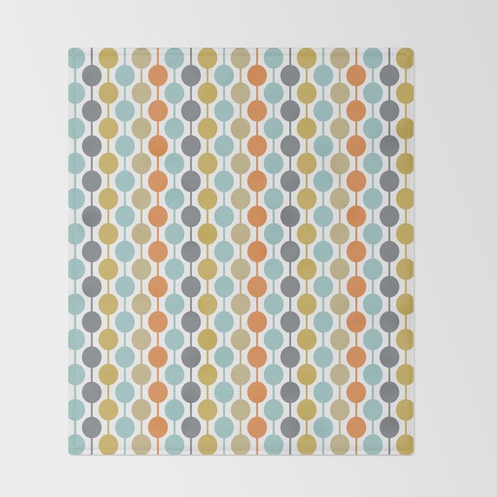 Retro Circles Mid Century Modern Background Throw Blanket Gallery Image 2