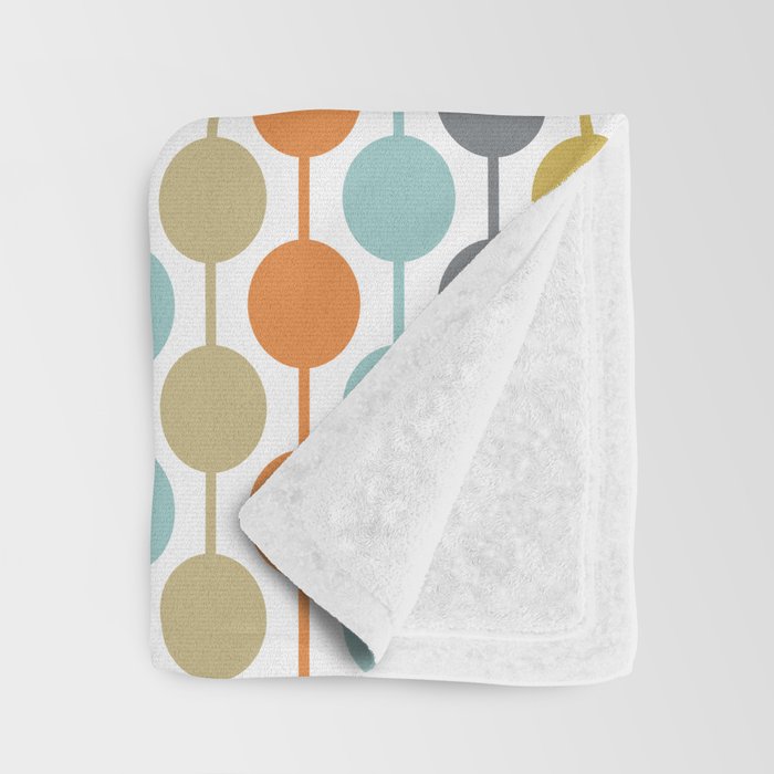 Retro Circles Mid Century Modern Background Throw Blanket Gallery Image 3