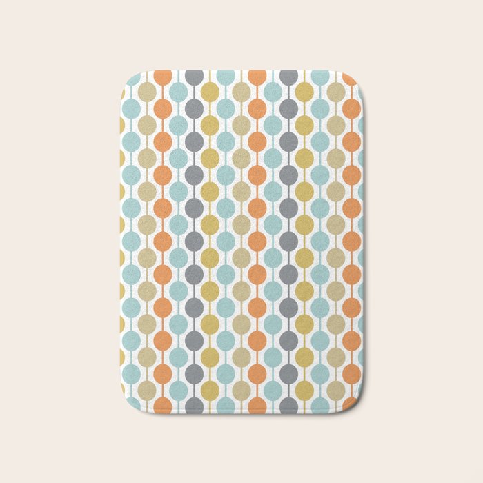 Retro Circles Mid Century Modern Background Bath Mat Gallery Image 1