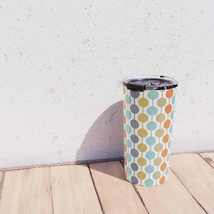 Retro Circles Mid Century Modern Background Travel Mug Gallery Image 4