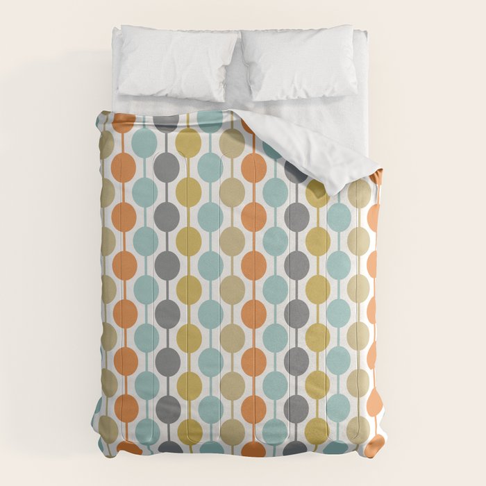 Retro Circles Mid Century Modern Background Comforter Gallery Image 1