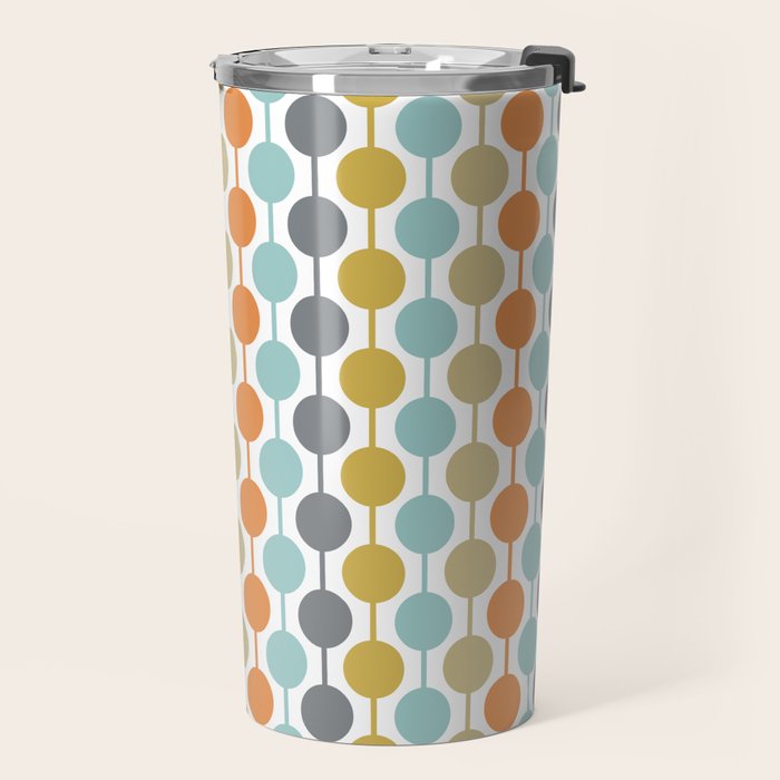 Retro Circles Mid Century Modern Background Travel Mug Gallery Image 2