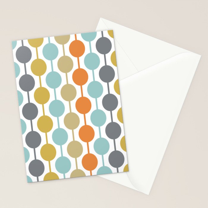 Retro Circles Mid Century Modern Background Stationery Card Gallery Image 2