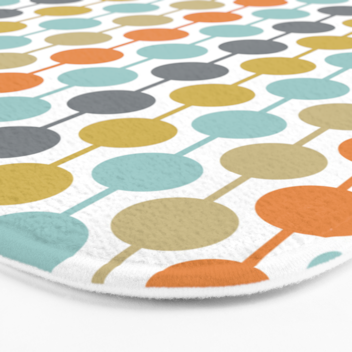 Retro Circles Mid Century Modern Background Bath Mat Gallery Image 3