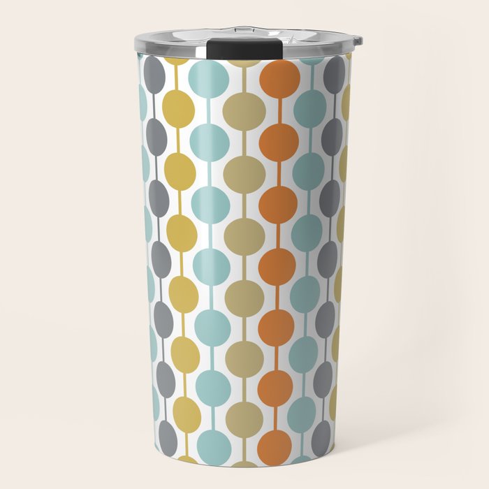 Retro Circles Mid Century Modern Background Travel Mug Gallery Image 1