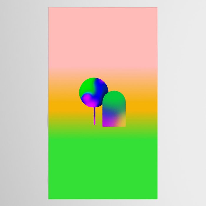 Tuscan  Landscape - Ombre Colors Minimalist Modern Abstract Iluustration  Tablecloth Gallery Image 2