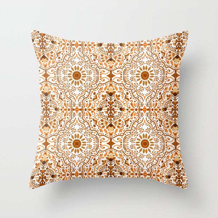 Bohemian Fantasy in Orange Throw Pillow Gallery Image 6