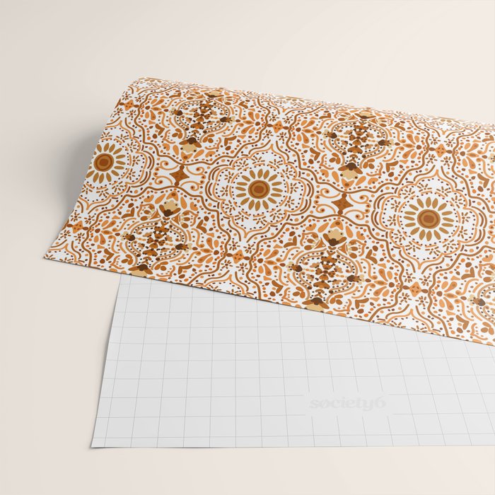 Bohemian Fantasy in Orange Wrapping Paper Gallery Image 2
