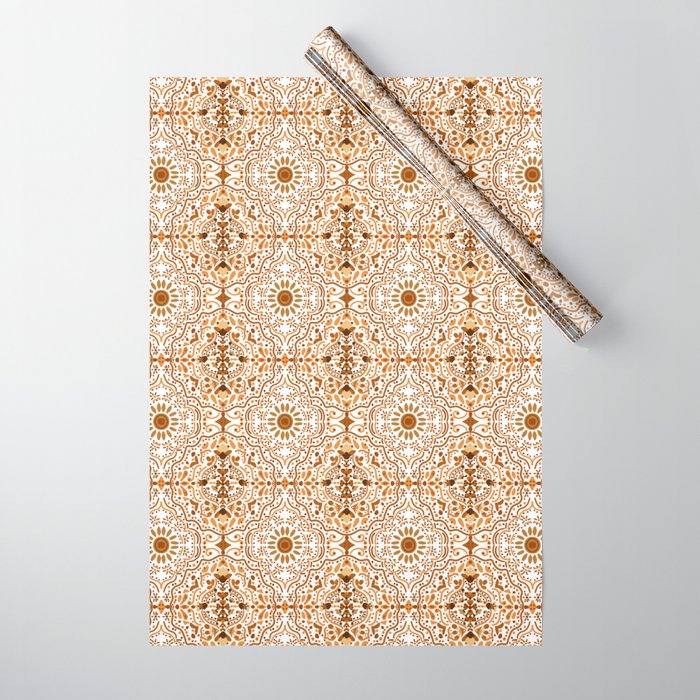 Bohemian Fantasy in Orange Wrapping Paper Gallery Image 1
