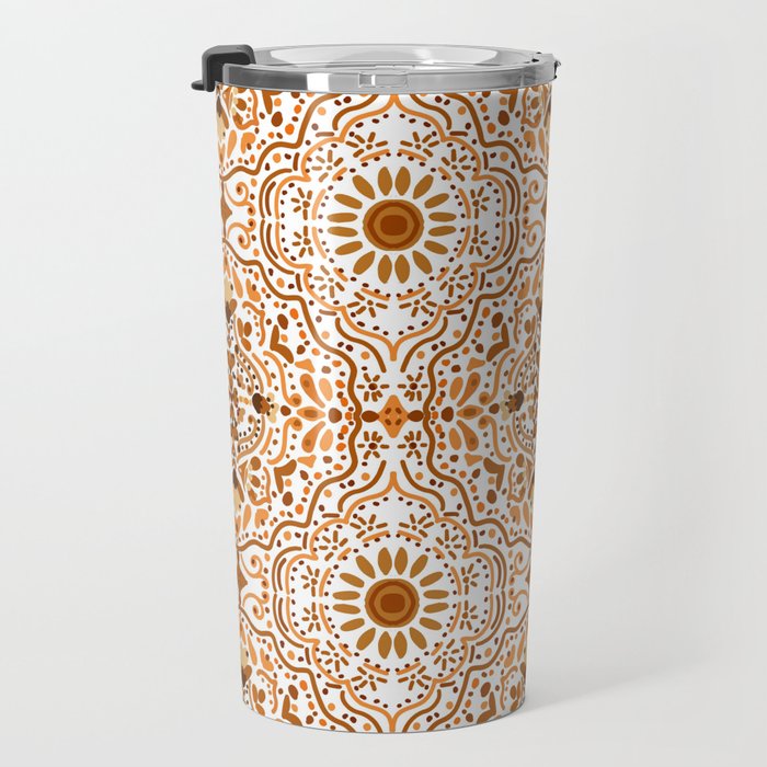 Bohemian Fantasy in Orange Travel Mug Gallery Image 3