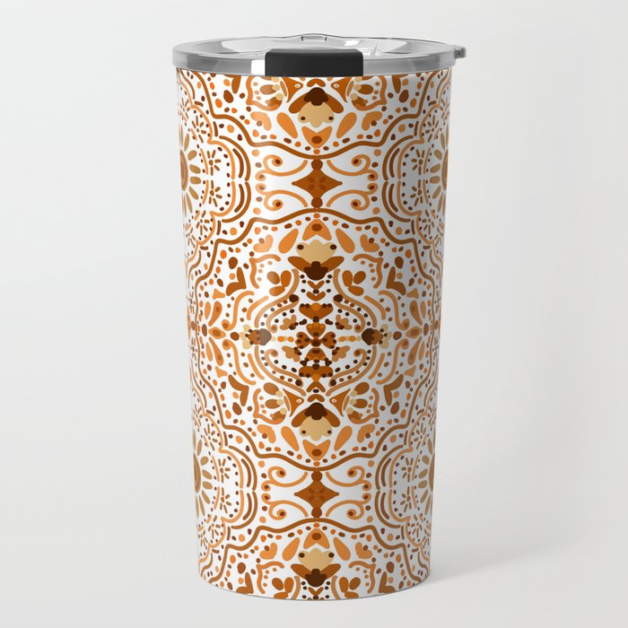 Bohemian Fantasy in Orange Travel Mug Gallery Image 1