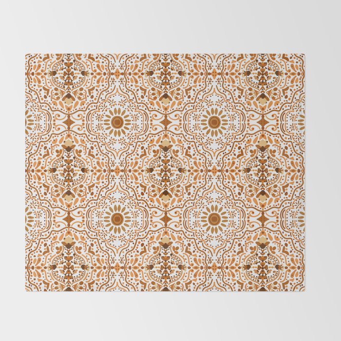 Bohemian Fantasy in Orange Throw Blanket Gallery Image 2