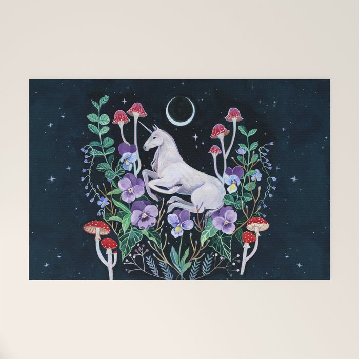 Unicorn Garden Welcome Mat Gallery Image 1