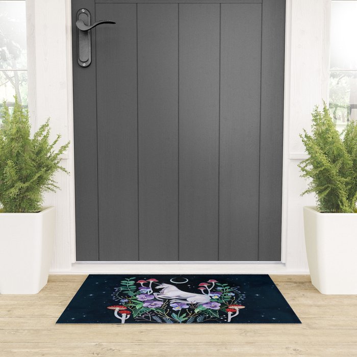 Unicorn Garden Welcome Mat Gallery Image 3
